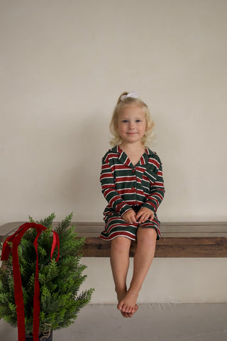 Bamboo Sleeping Dress | Holiday Stripe