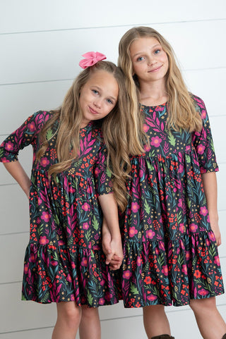 Emma Dark Floral Dress