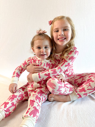 Hot Pink Bow | Two-Piece Pajama Set