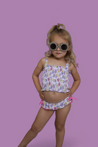 SWEET SUMMER DREAM SMOCKED TANKINI TWO PIECE SWIM SUIT
