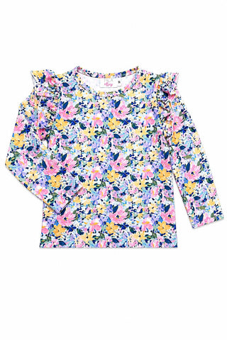 Fall Floral L/S Ruffle Tee