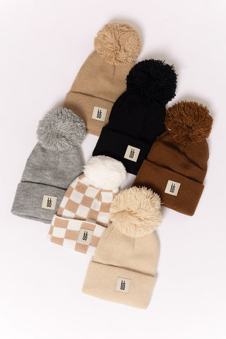 ff Knit Pom Top Beanie | Taupe