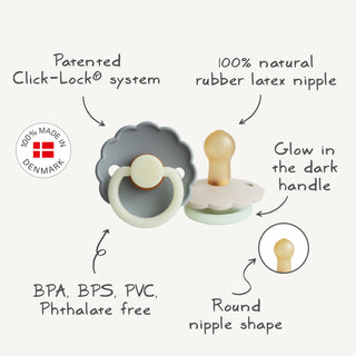 FRIGG Daisy Night Natural Rubber Pacifier 2-Pack