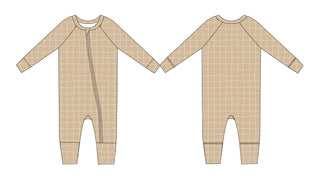 Cinnamon Cider Grid - Zip Romper