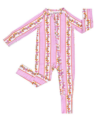 Bamboo Zip Romper | Gingham & Flowers