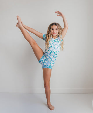 Green Blue Check Shortie Leotard