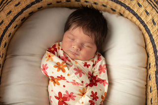 70s Groovy Flower Knotted Newborn Gown