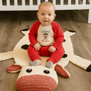 Organic Wool Play Mat + Nursery Rug  | Cow