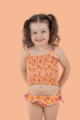 SHELLO SUMMER DREAM SMOCKED TANKINI TWO PIECE SWIM SUIT