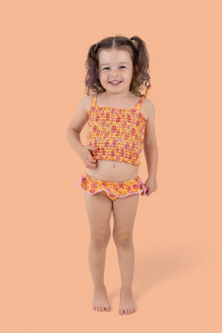 SHELLO SUMMER DREAM SMOCKED TANKINI TWO PIECE SWIM SUIT
