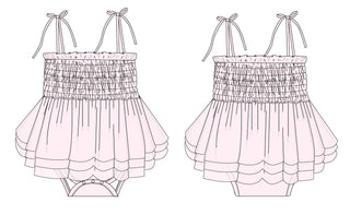 Petal - Smocked Tulle Bodysuit Dress