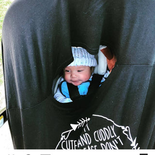 Black Car Seat 5 in 1  Cover  – I'm Cute & Cuddly But Please Don't Touch Little Me