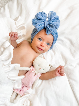 Ruffled Headband | Denim