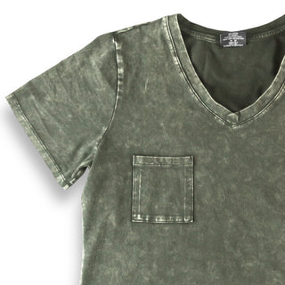 MAMA V-NECK- Moss Snow Wash