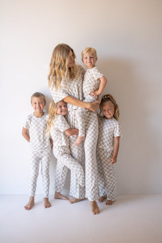 Bamboo Two Piece Lounge Set | Checkerboard