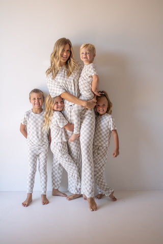 Bamboo Two Piece Lounge Set | Checkerboard