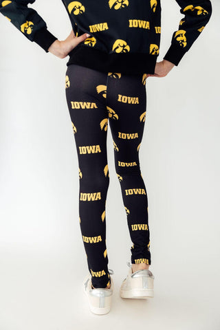 Iowa Black Tigerhawk Leggings