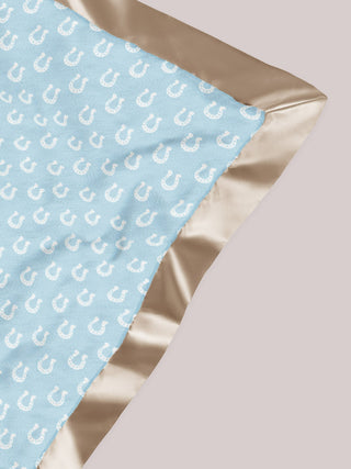 Ultra-Soft Thick Reversible Baby Blanket - Howdy Partner Blue