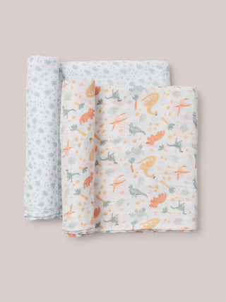 2-Pack Square Swaddle Blanket Set - Roarsome