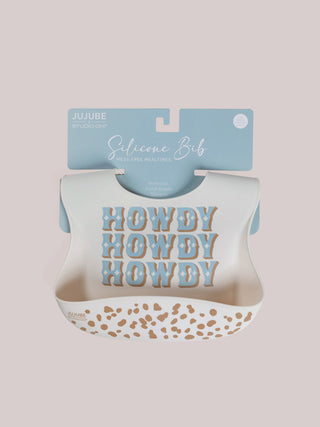 Silicone Bib - Howdy Partner Blue by Caroline Alfreds