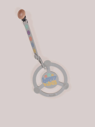 Silicone Teether Ring & Detachable Clip - Happy Baby Vibes