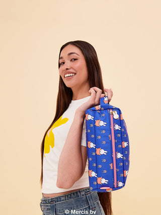 Miffy Flower Fields Be Dapper Toiletry Cosmetic Pouch - Blue & Orange