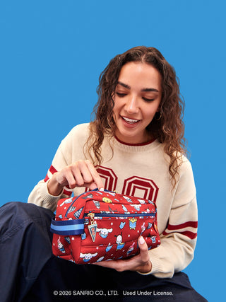 Hello Kitty® × JuJuBe Varsity Be Dapper Toiletry Cosmetic Bag – Red and Navy