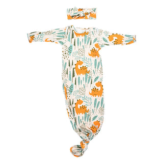 Dinosaur Themed Newborn Knotted Gown