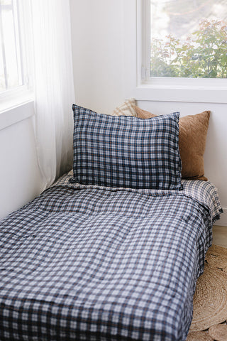 Vintage Plaid + Navy Plaid Twin Muslin Quilt
