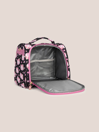 Hello Kitty® × JuJuBe Cherry Blossoms Insulated Bottle Bag – Black and Pink