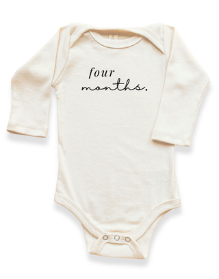 Monthly Milestones Organic Baby Bodysuit Long Sleeve