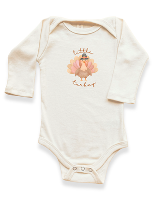Little Turkey Graphic Organic Bodysuit Long Sleeve