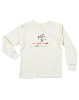 Christmas Movie Marathon Club Kids T-Shirt Long Sleeve
