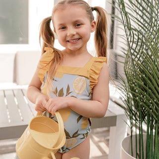 Seashells Ruffle Square Neck Swimsuit