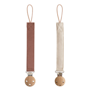 Linen Pacifier Clip 2-Pack