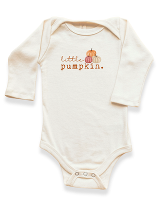 Little Pumpkin Stack Organic Bodysuit Long Sleeve