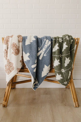 Winter Pines Plush Blanket