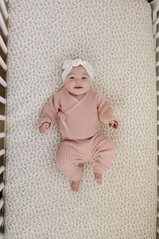 Blush Pink Knit Wrap Set
