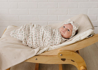 Pink Petal Floral Bamboo Stretch Swaddle