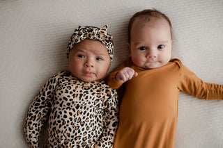 Leopard Knotted Newborn Baby Gown