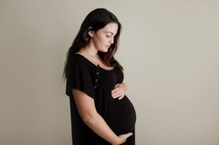 Ribbed Black Labor and Delivery Nursing Hospital Gown