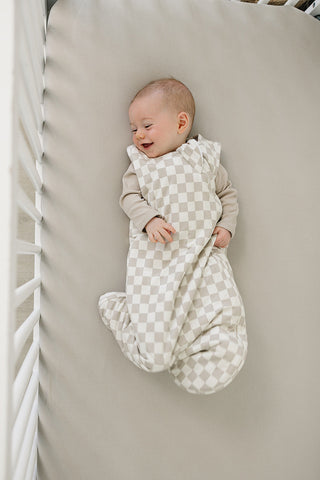 Taupe Checkered Bamboo Sleep Sack