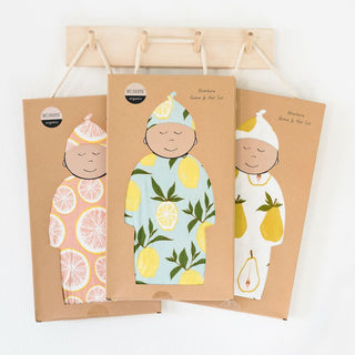 Camping Bamboo Newborn Gown & Hat Set