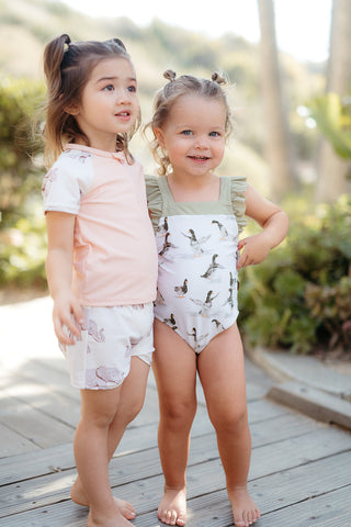 Duck Zipper Top & Swim Trunks