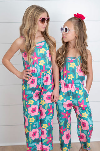 Millie Green Floral Jumpsuit