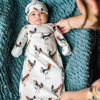 Strawberry Organic Cotton Newborn Gown & Hat Set