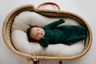 Forest Green Knotted Newborn Baby Gown