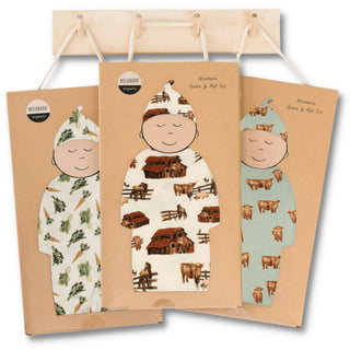Tutu Elephant Bamboo Newborn Gown & Hat Set
