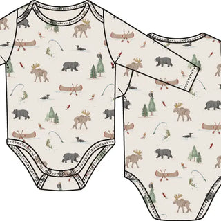 Northern Woodland Animals - Long Sleeve Bodysuit