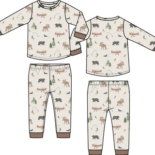 Northern Woodland Animals - Long Sleeve Loungewear Set